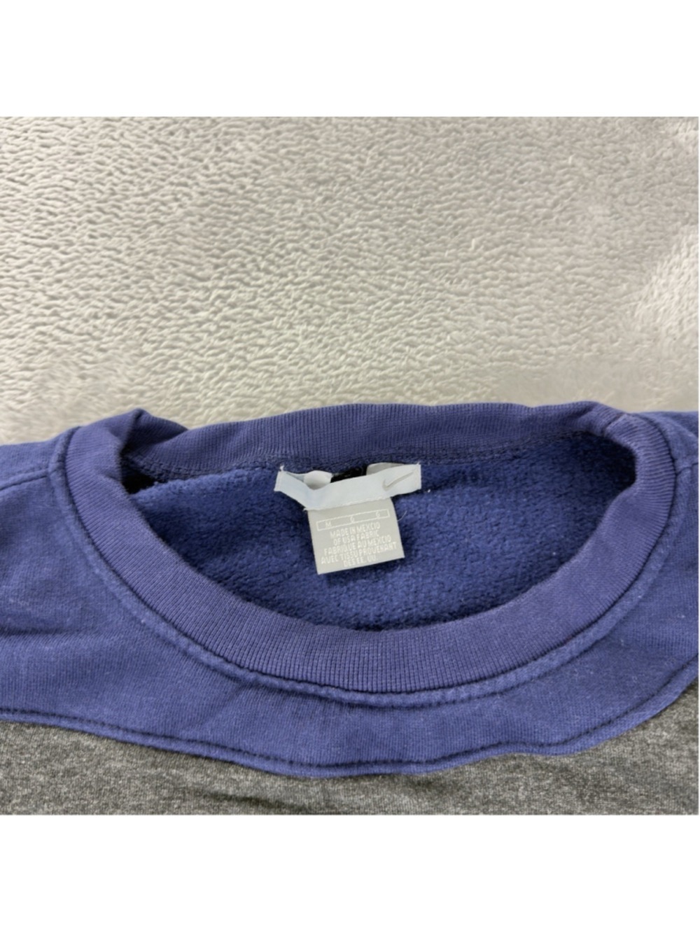 Vintage Nike Men's Size Medium Reworked Black/Grey Retro Fleece Crewneck Sweater - Picture 4 of 11